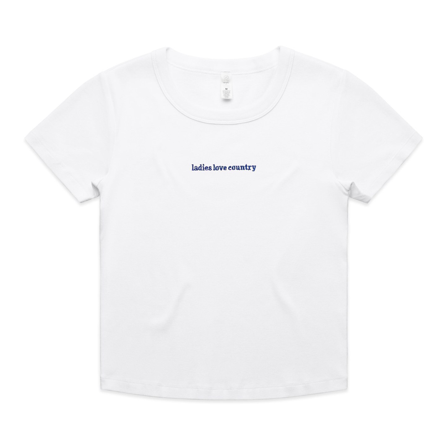 Ladies Love Country White Baby Tee