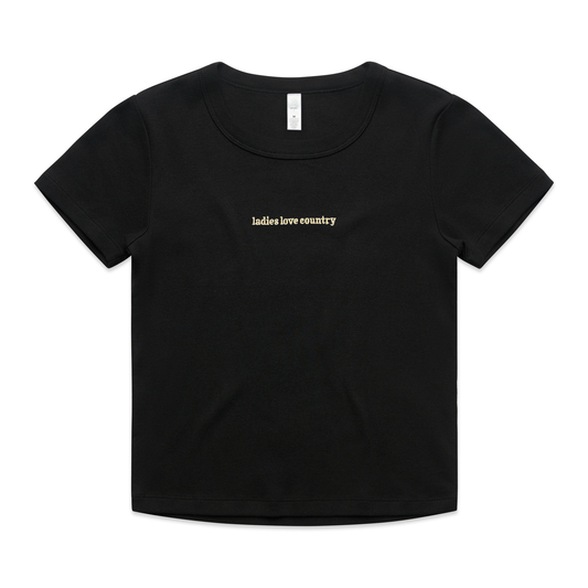 Ladies Love Country Black Baby Tee